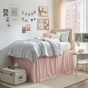 image:imageCotton Dorm Bungee Bed Skirt 3 Panel Set  Darkened Blush