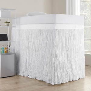 image:imageCrinkle Extended Bed Skirt Twin XL 3 Panel Set  White